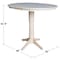 International Concepts Round 36 in Rd Top Pedestal Table, 12 in Leaf, 40.9 inH, Adjustable Height, Unfinished, 36 in W, Wood K-36RXT-27B-6B-2 - alternate 2